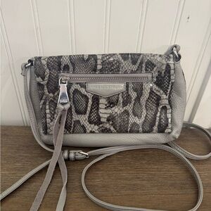 Aimee Kestenberg Gray Snake Print Crossbody Bag